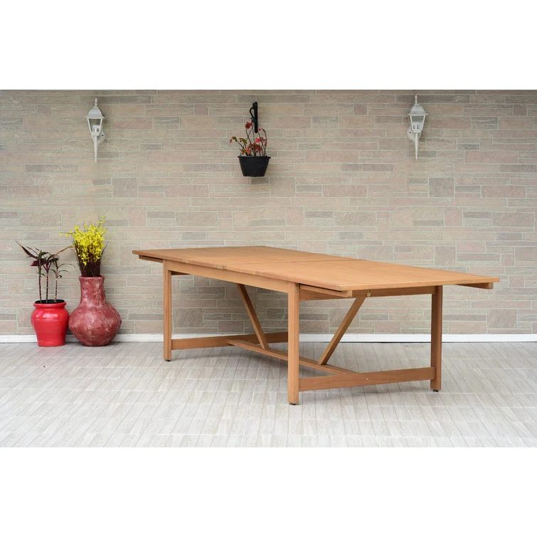 Tempo Rectangular 8 - Person Teak Finish Outdoor Furniture Dining Set