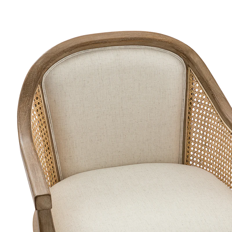 Audrey Task Accent Chair with Rattan Arms