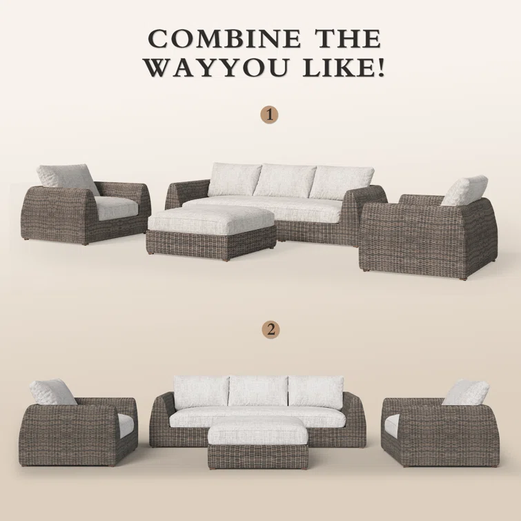 Maitri 6 - Person Outdoor Seating Group with Cushions