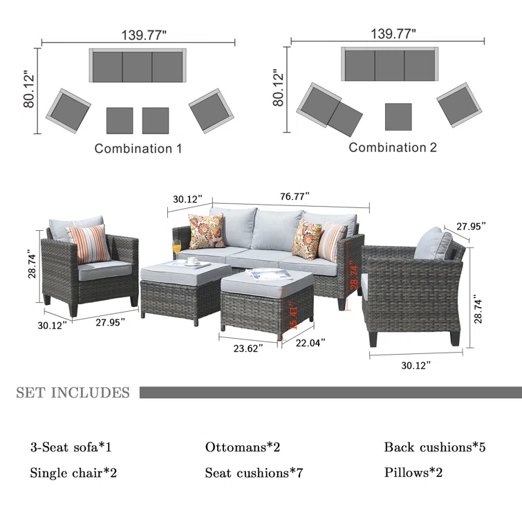 Allcot 5 - Person Outdoor Seating Group with Cushions