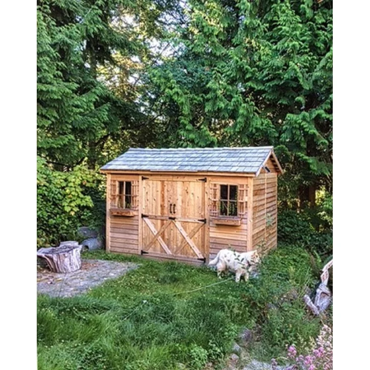Longhouse 12 ft. W x 6 ft. D Western Red Cedar Wood Storage Shed