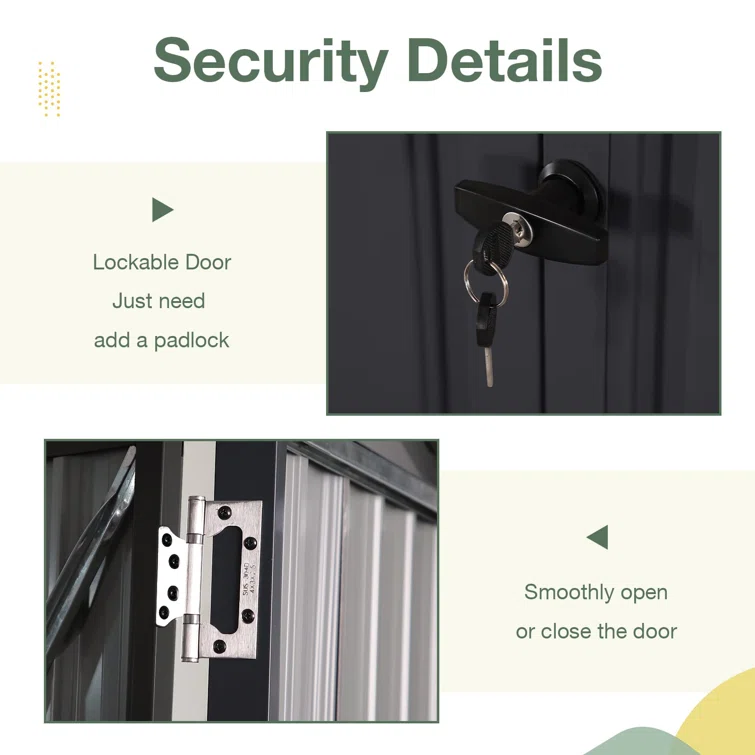 Nahjae 8 Ft. W X 6 Ft. D Metal Storage Shed