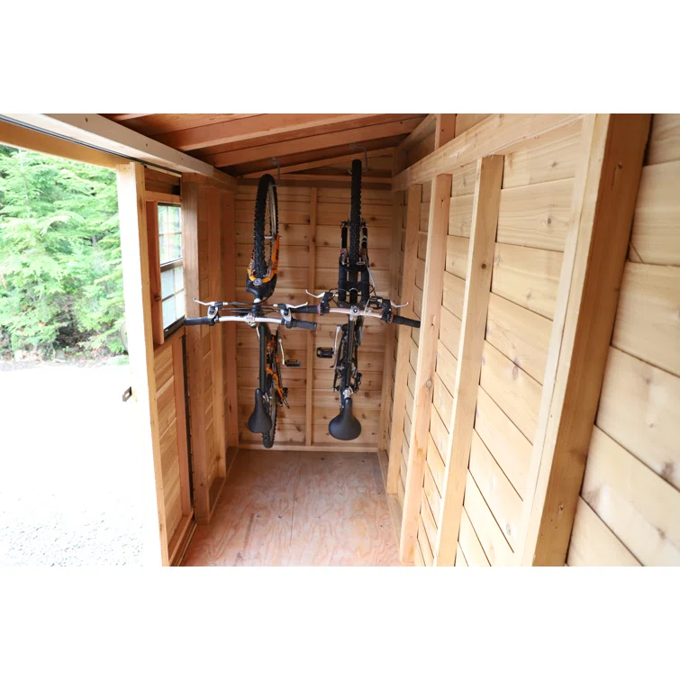 12 ft. W x 4 ft. D Sliding Door Cedar Wood Storage Shed
