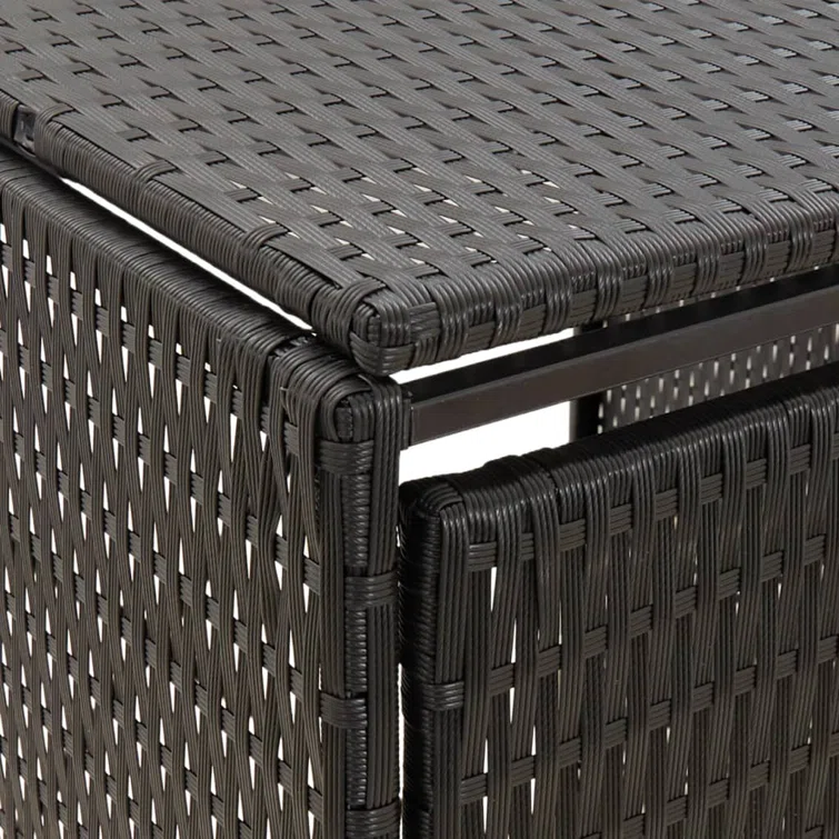 vidaXL Bin Store Outdoor Trash Can Storage Single Wheelie Bin Shed Poly Rattan