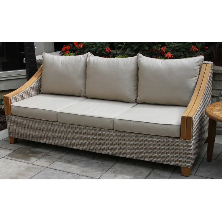 Carlton 3 Piece Rattan Sofa Seating Group with Sunbrella Cushions.