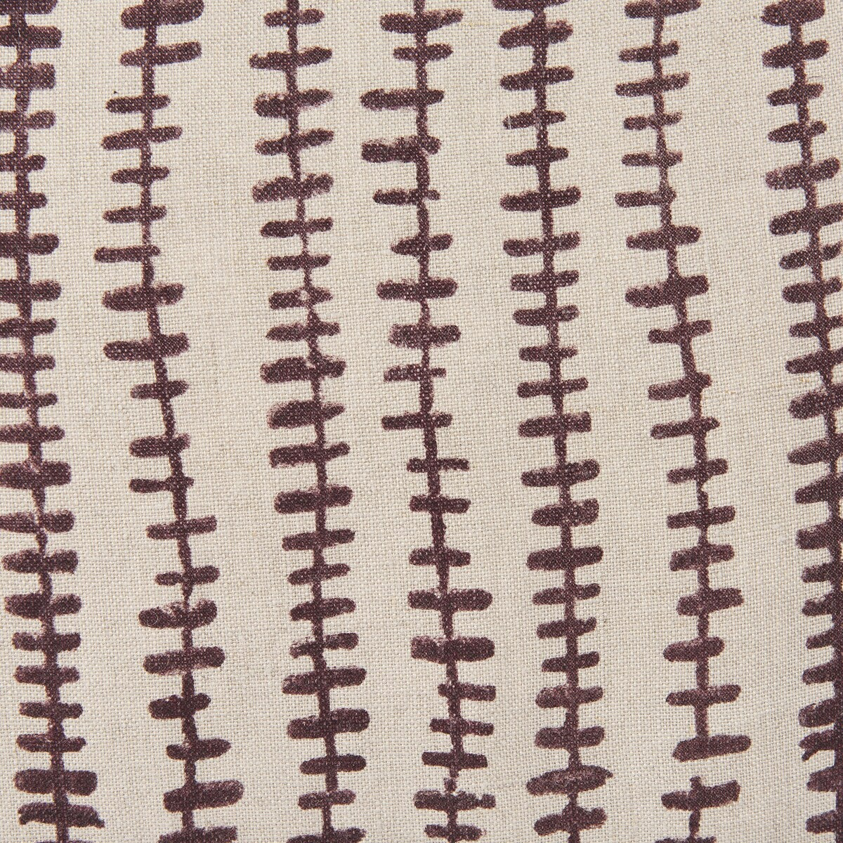 Jenna Beige w/ Merlot Print Linen Square Decorative Pillow Cover