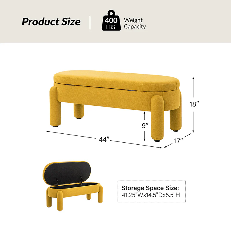 Flavio Storage Bench with Waterproof Fabric
