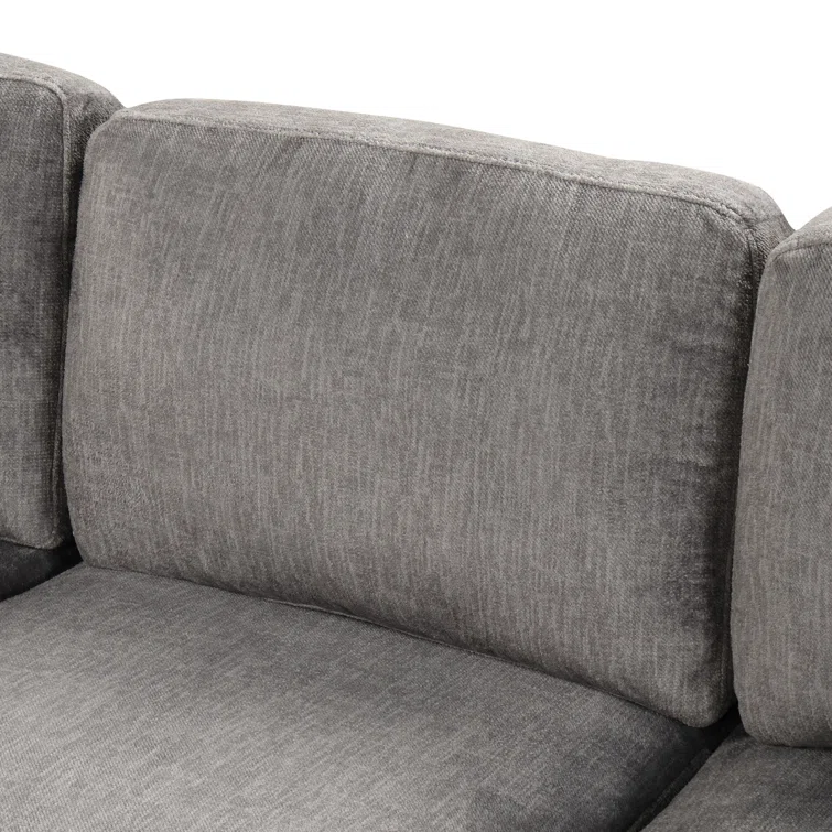 Jessalee 4 - Piece Velvet Sectional Sofa with Ottoman