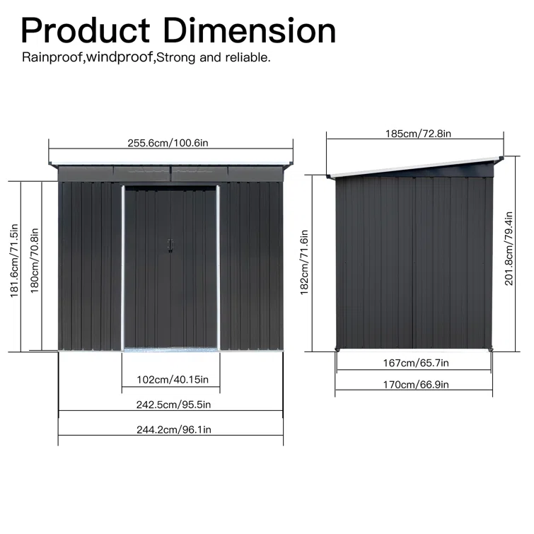 Adriana 6 Ft. W X 8 Ft. D Metal Tool Shed