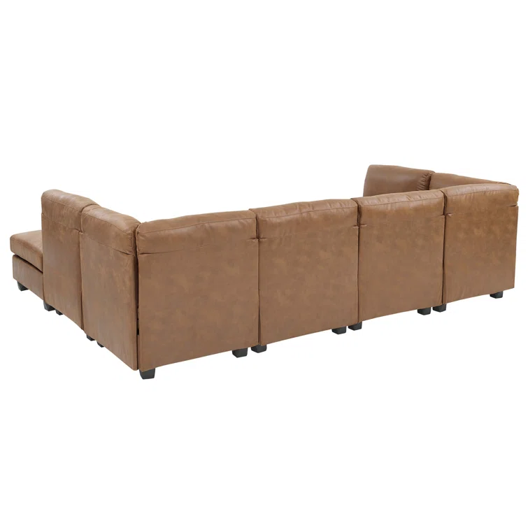 Barnwell 8 - Piece Faux Leather Sectional