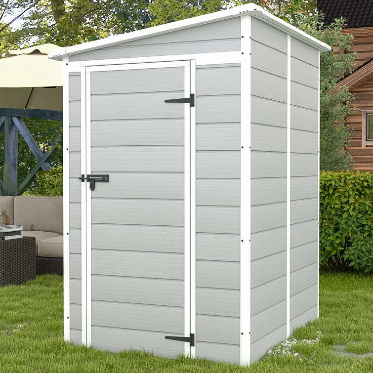 4 ft. W x 5 ft. D Plastic Lean-To Storage Shed