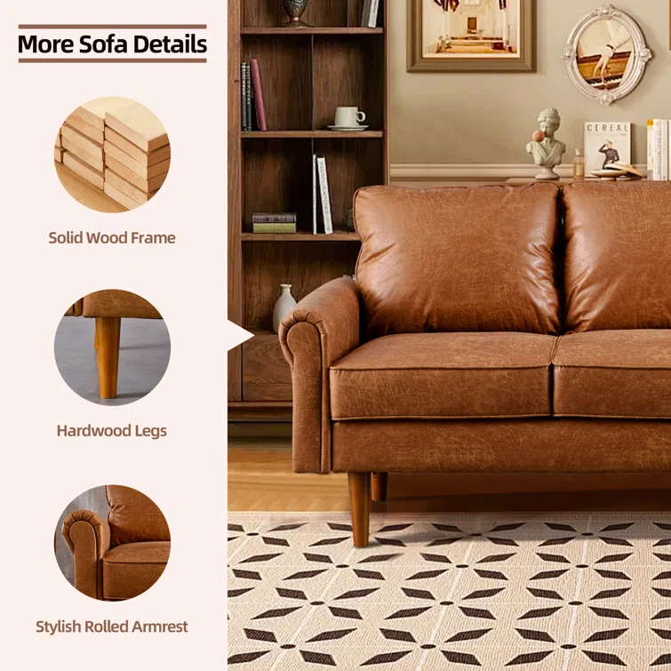 Ainsley 73'' Faux Leather Sofa