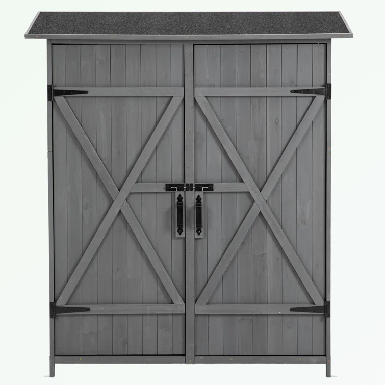 5 ft. W x 2 ft. D Solid Wood Vertical Tool Shed