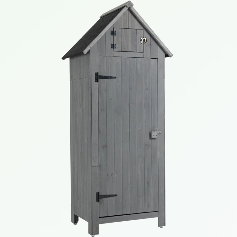 2 ft. W x 2 ft. D Solid Wood Vertical Tool Shed
