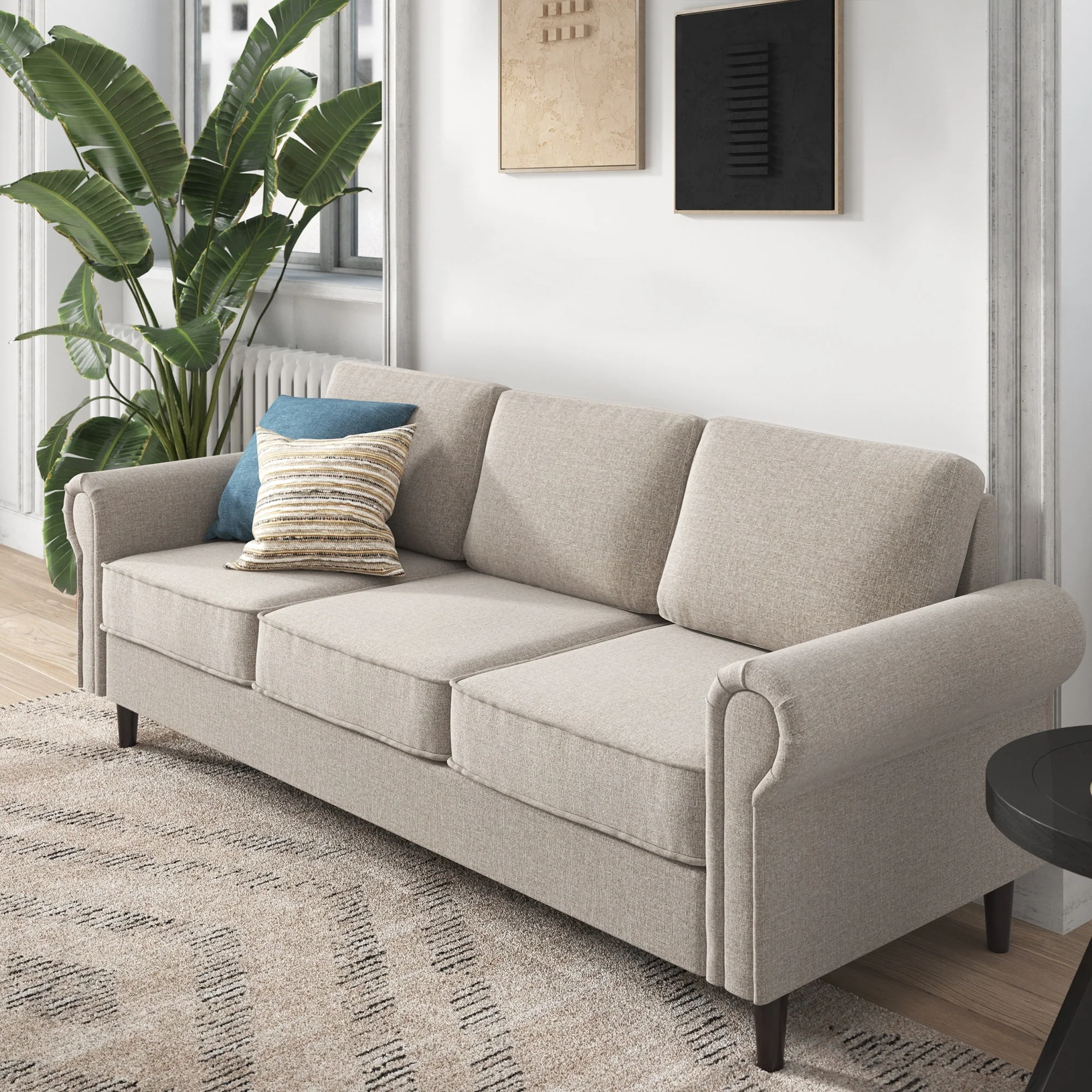 Priage by ZINUS Oatmeal Beige Upholstered Madison Sofa