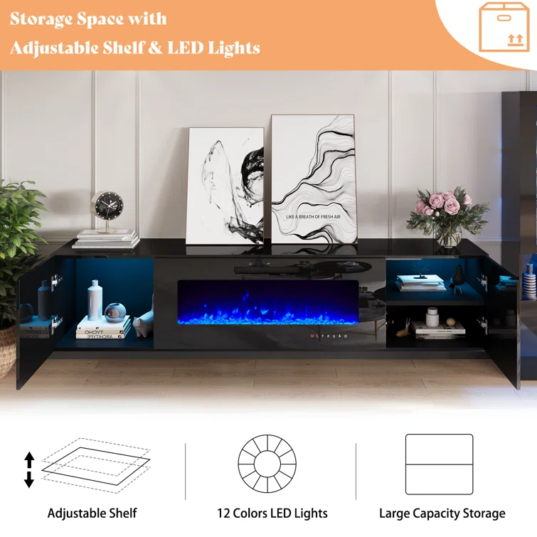 Emyrson Floating Fireplace TV Stand