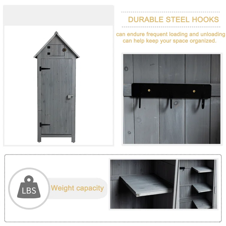 3 ft. W x 2 ft. D Tool Shed