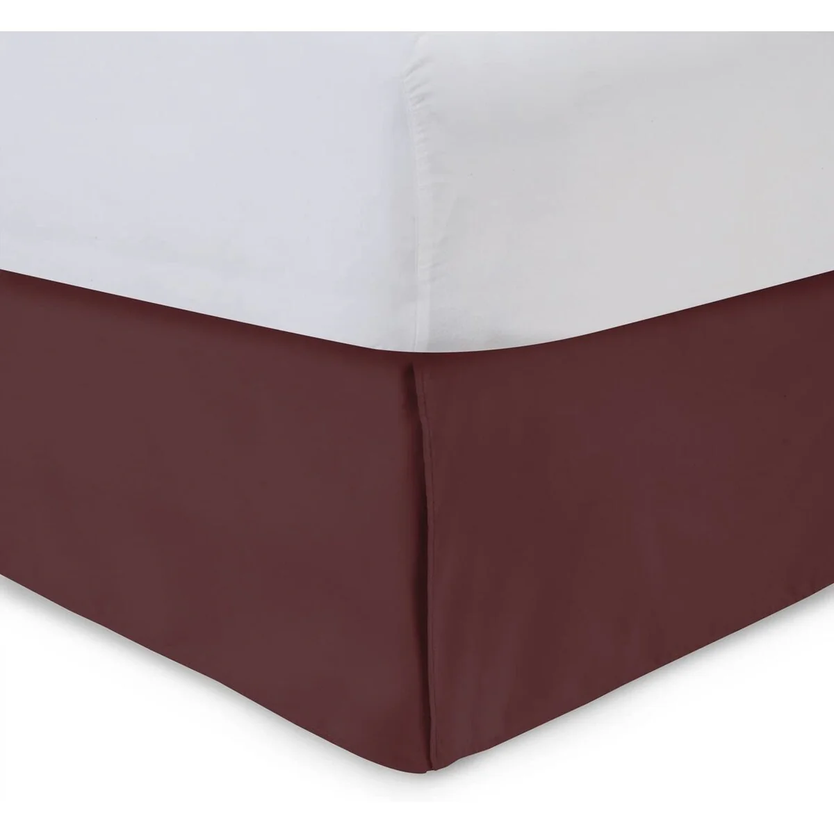 Tailored Bedskirt with Split Corners -21 inch Drop, Burgundy, King