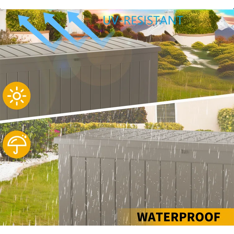 WORACO 32.24'' W 230 Gallons Water Resistant Resin Lockable Deck Box