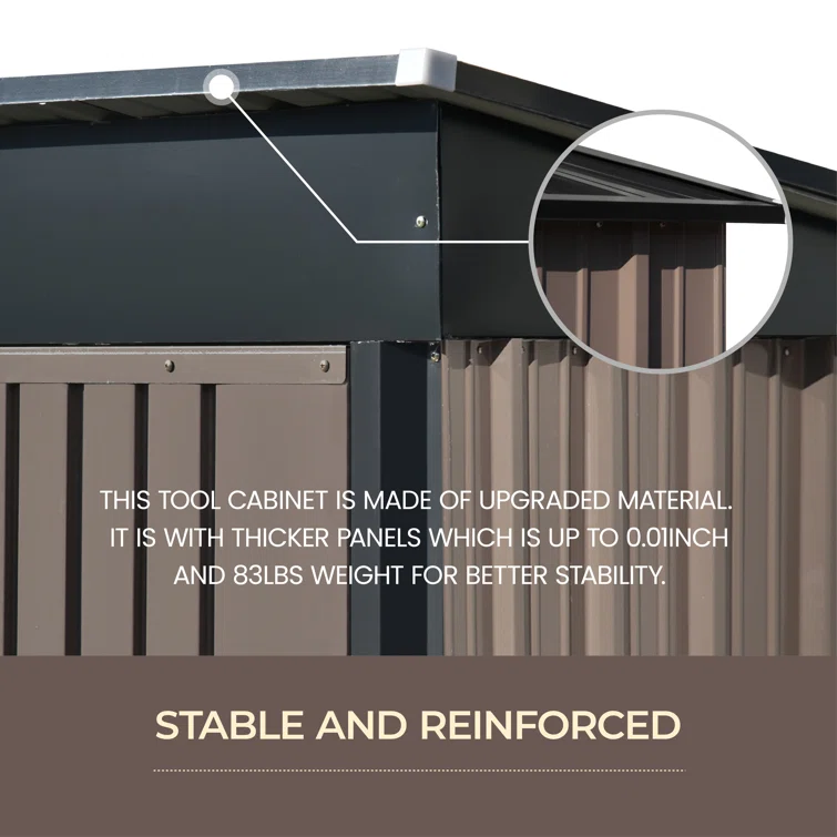 5 ft. W x 3 ft. D Metal Horizontal Garage Shed