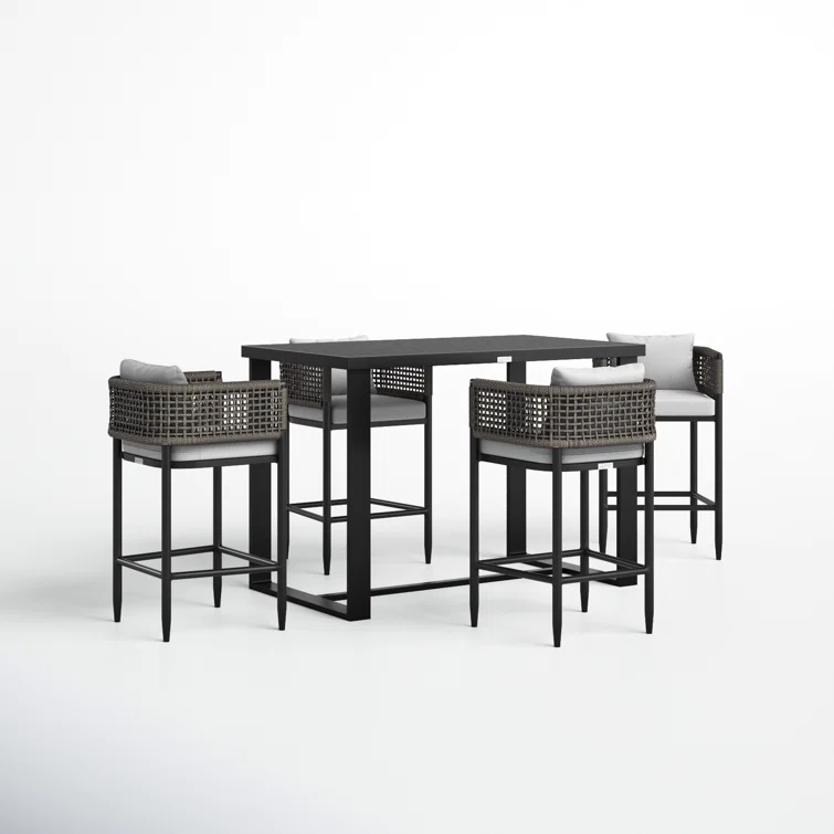 Scotia 4 - Person Rectangular Outdoor Dining Set with Cushions