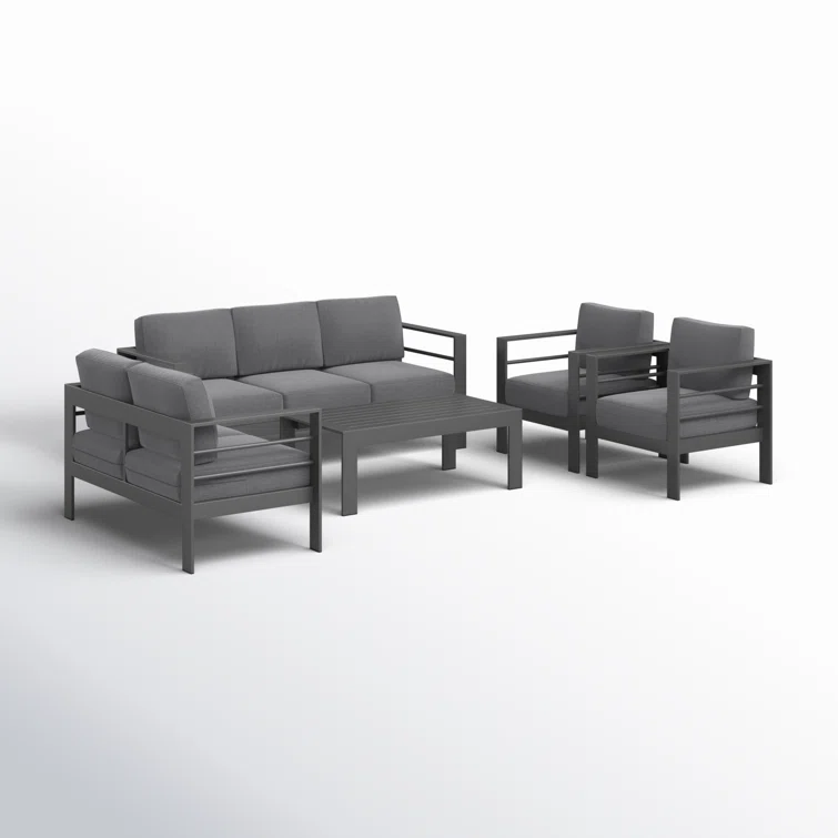 Brandtley Metal 7-Person Sofa Seating Group with Cushions