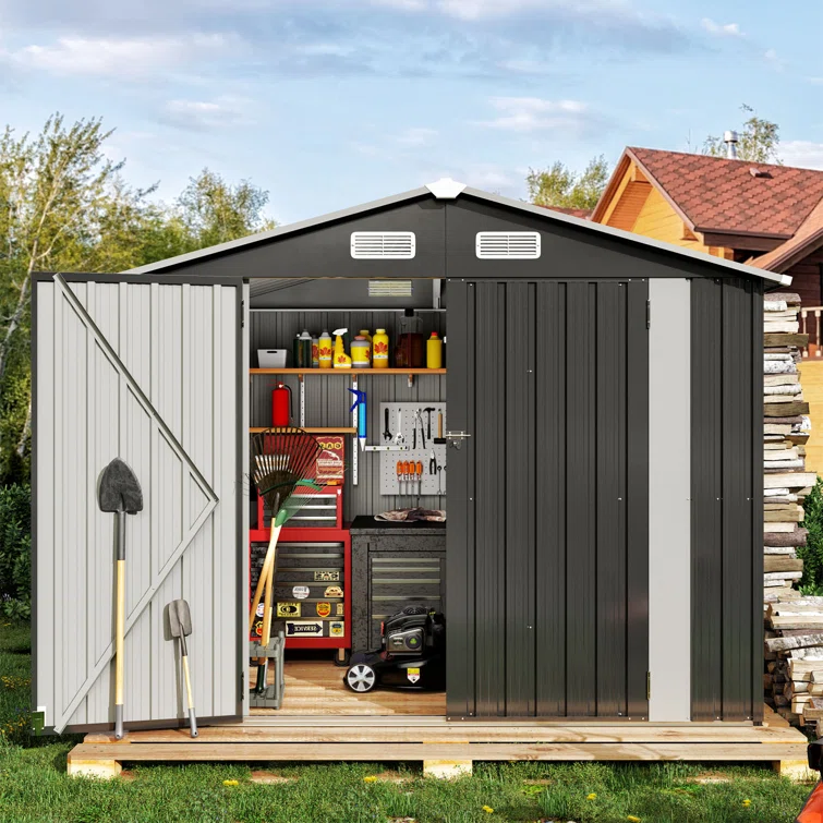 8 ft. W x 6 ft. D Metal Storage Shed