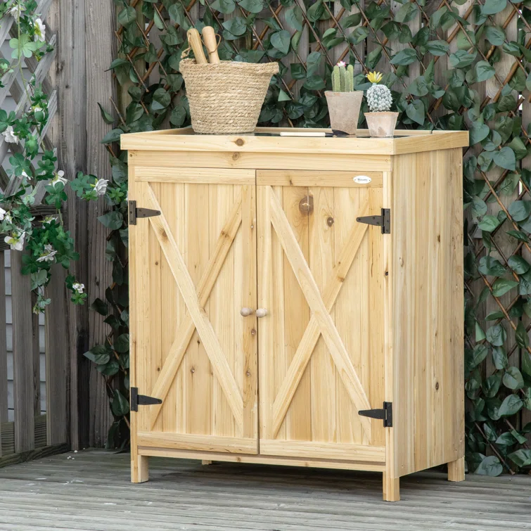 3 ft. W x 1 ft. D Solid Wood Vertical Tool Shed