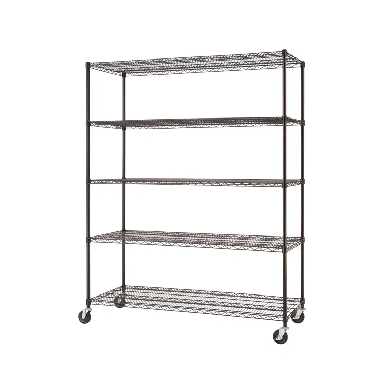 60'' W Steel Height -Adjustable Shelving Unit with Wheels