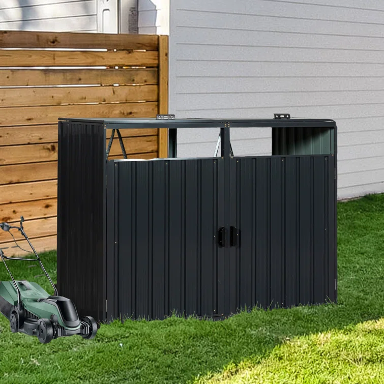 5 ft. W x 3 ft. D Stainless Steel Horizontal Garbage Shed