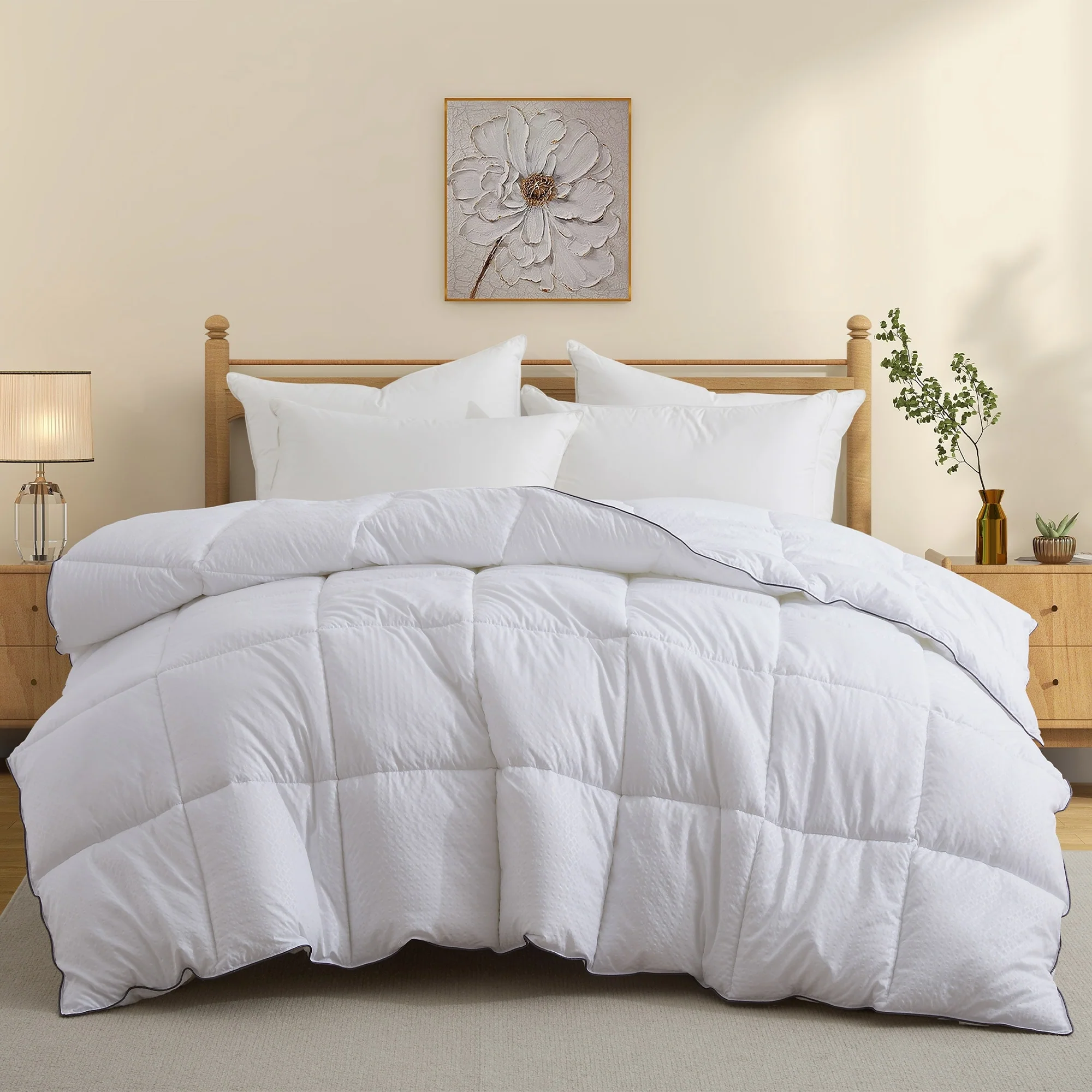 All Season Medium Weight Embossed Reversible Down Alternative Duvet Insert Comforter