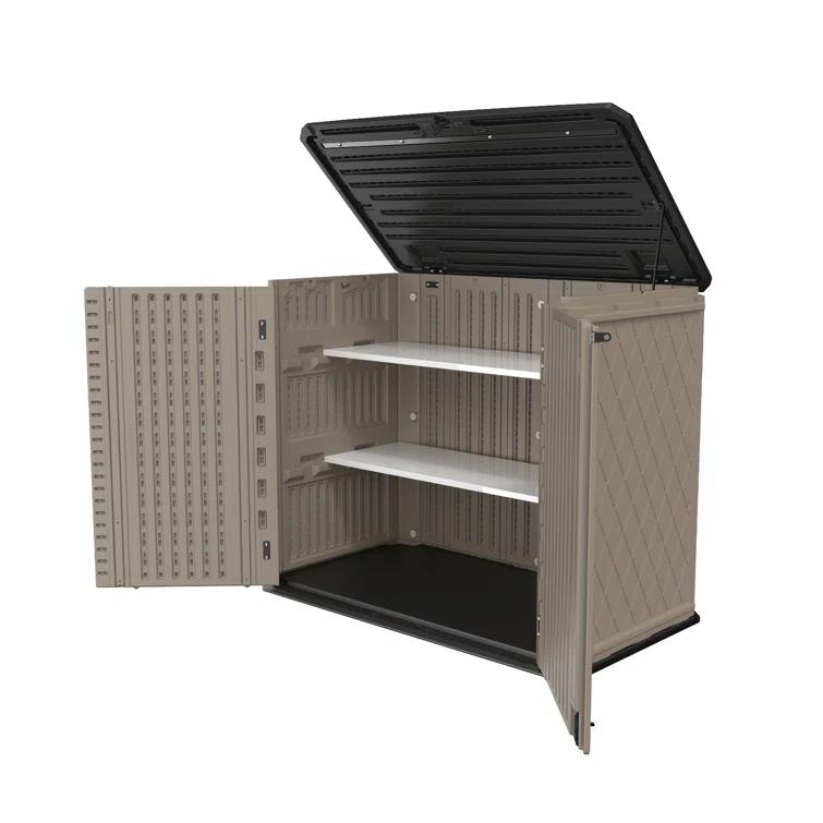 Outdoor 4 ft. 2 in. W x 2 ft. 5 in. D Horizontal Storage Shed