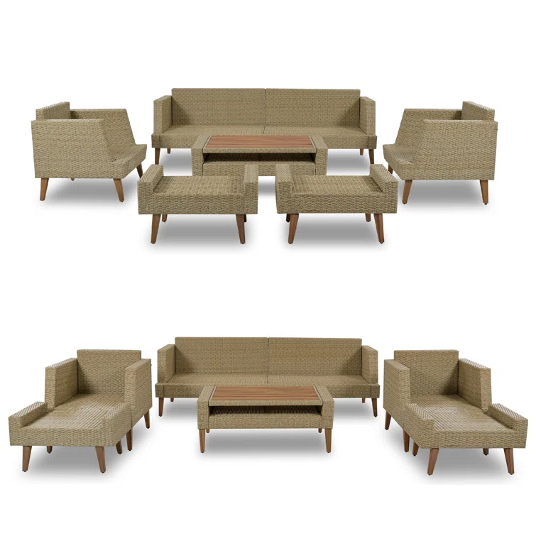 Ipke 6 - Person Outdoor Seating Group with Cushions