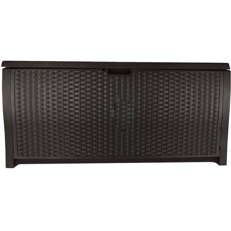 Suncast 99 Gallons Water Resistant Resin Lockable Deck Box in Brown
