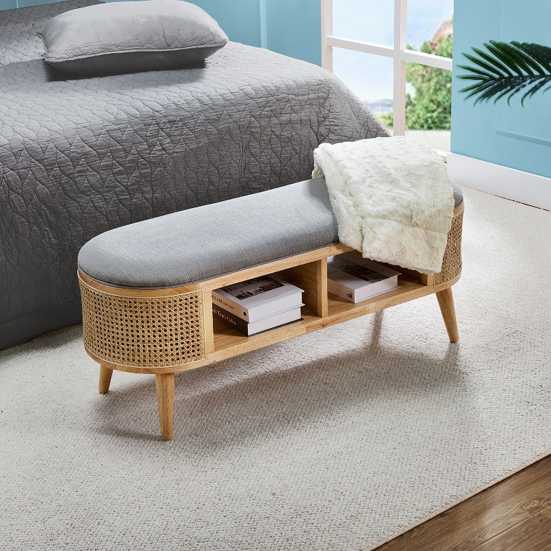 Myrna Cane Storage Bench