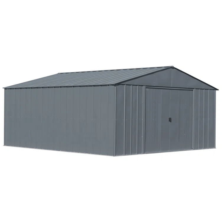 14 ft. W x 14 ft. D Galvanized Steel Storage Shed