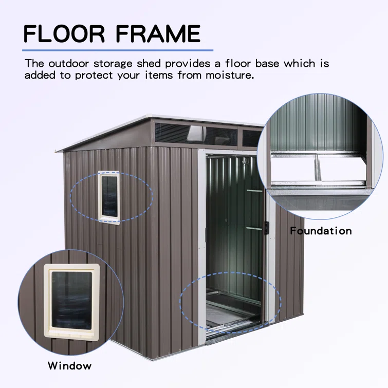 6 ft. x 5 ft. Metal Tool Shed