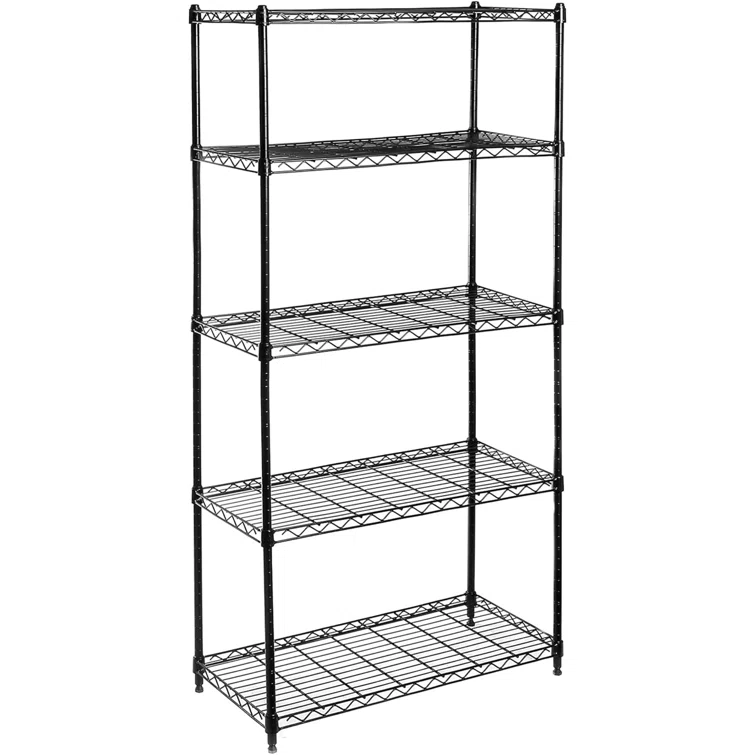 Monquisse 30'' W Metal Height -Adjustable Shelving Unit with Wheels
