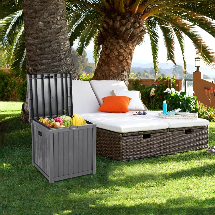 Winado 22'' W 51 Gallons Water Resistant Plastic Deck Box