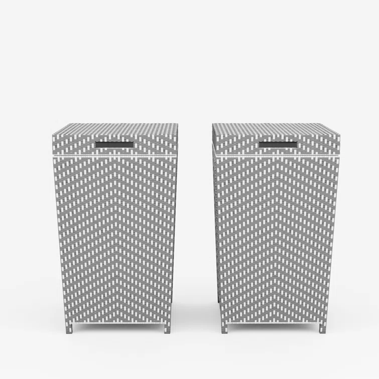 Enitial Lab 18.25'' W 35 Gallons Water Resistant Deck Box in Gray/White<!-- --> <!-- -->(Set of 2)