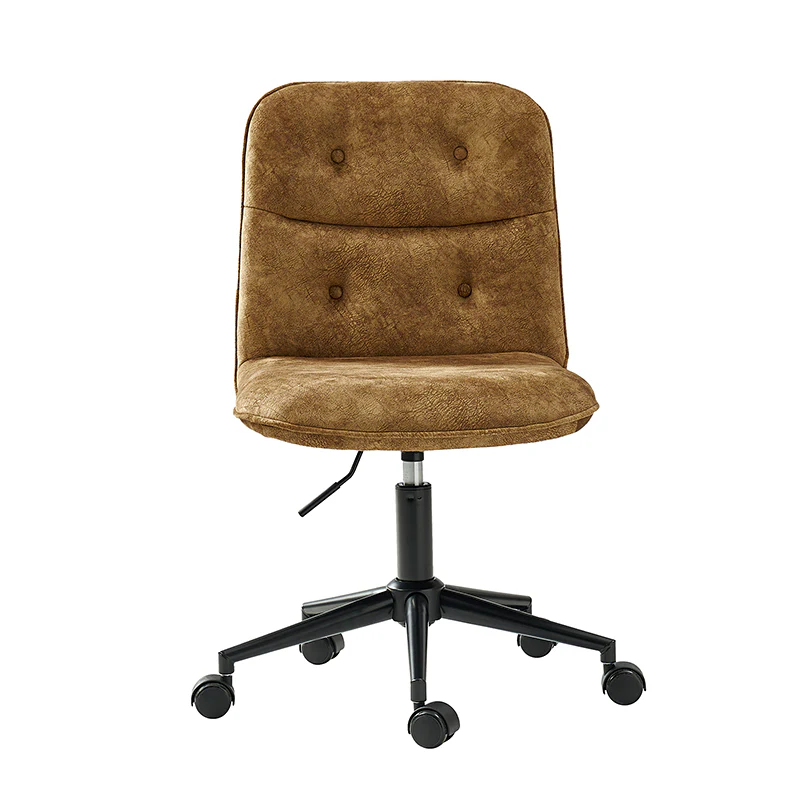 Leonhard Upholstered Swivel Task Chair: Plush Velvet Feel with Linen-Inspired Fabric, Adjustable Height, and Wheels