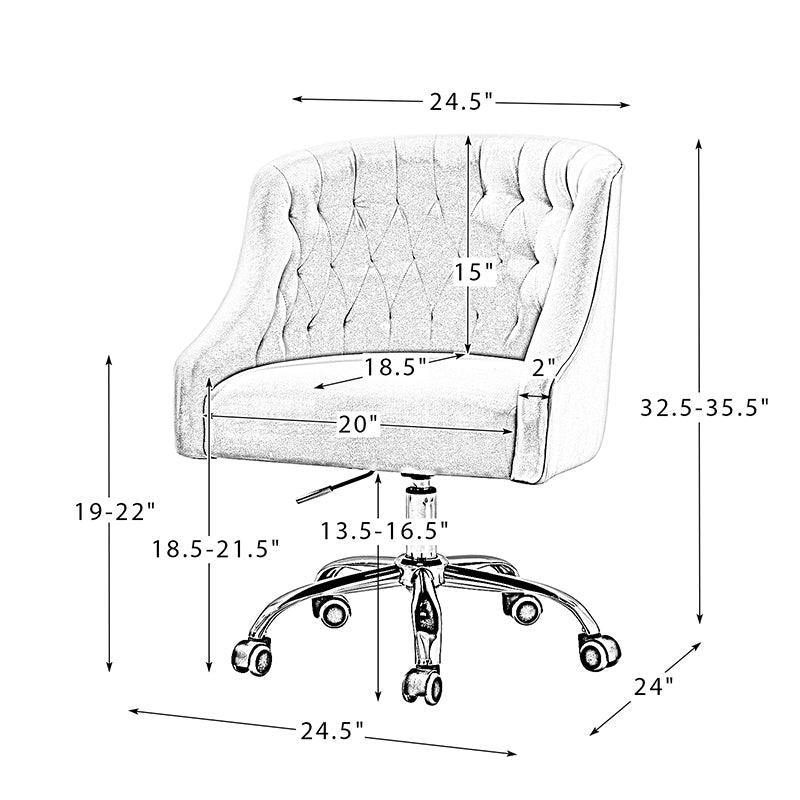 Penelope Velvet Tufted Office Chair