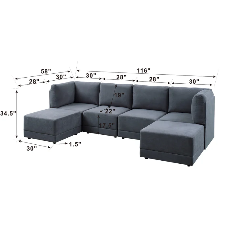 Fultonham 6 - Piece Upholstered Sectional