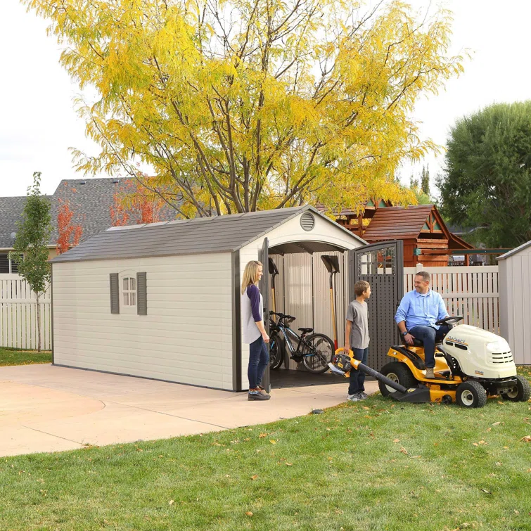 Lifetime 8 Ft. x 20 Ft. High-Density Polyethylene (Plastic) Outdoor Storage Shed with Steel-Reinforced Construction