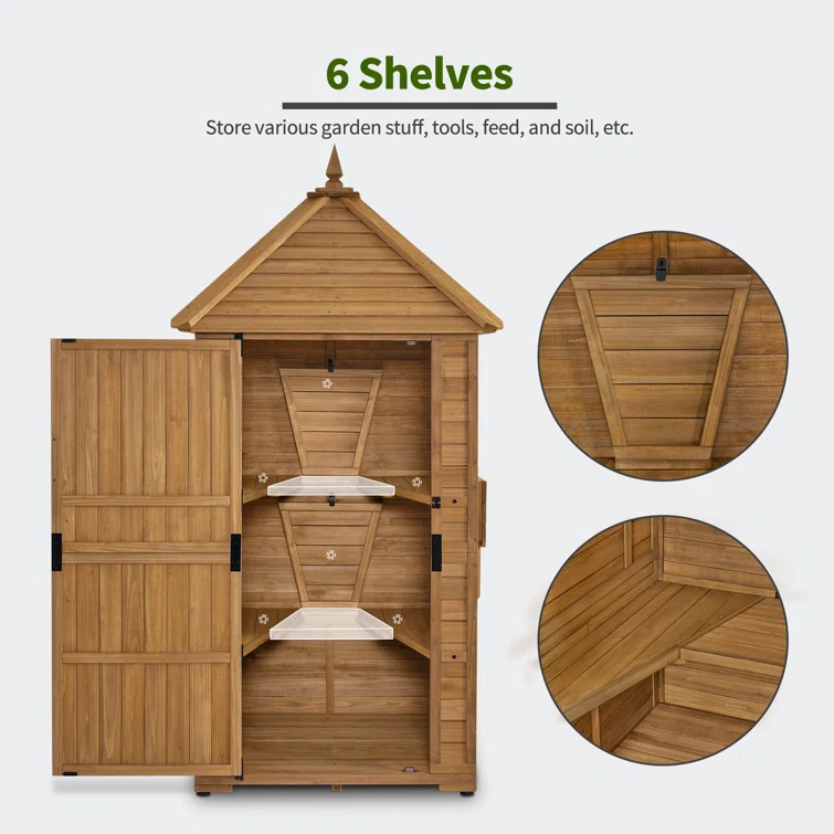 3 ft. W x 3 ft. D Large Outdoor Storage Shed with Lockable Door and Double Foldable Tables