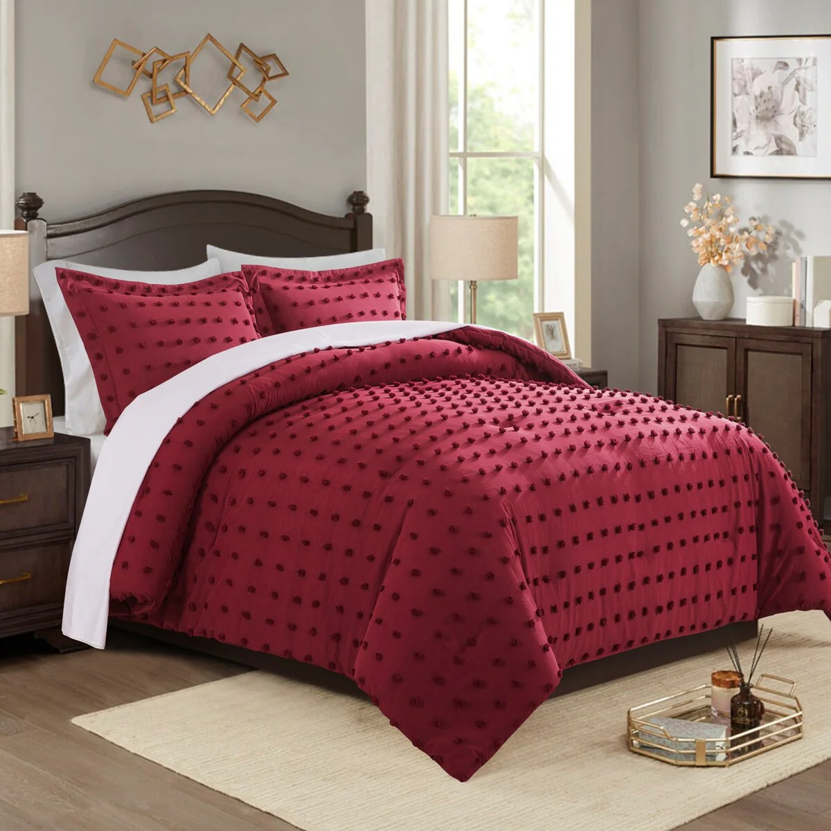 Tufted Design Jacquard Comforter Set