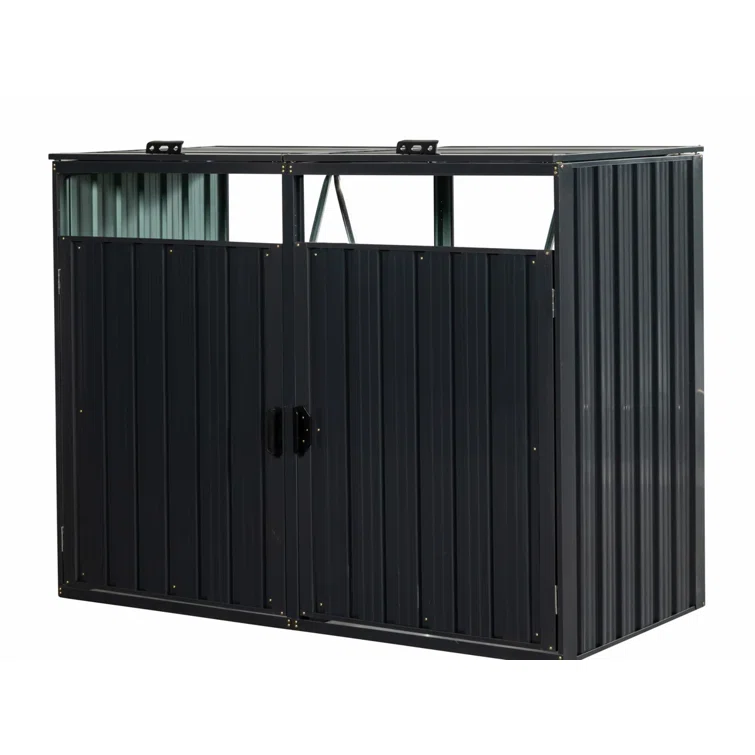 5 ft. W x 3 ft. D Metal Vertical Garbage Shed