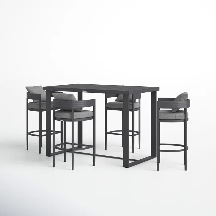 Elza 4 - Person Rectangular Outdoor Dining Set with Cushions