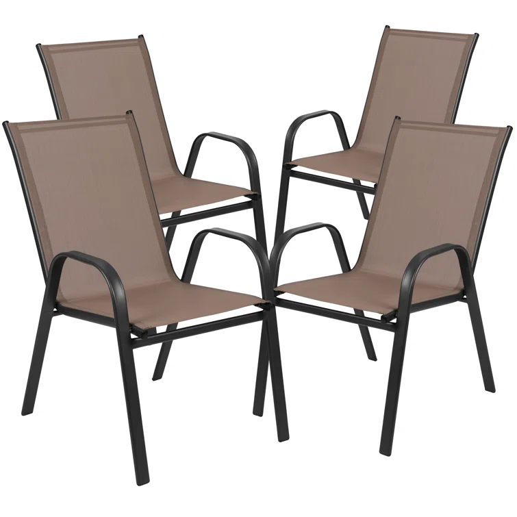 Elgin Rippled Glass Patio Table Set