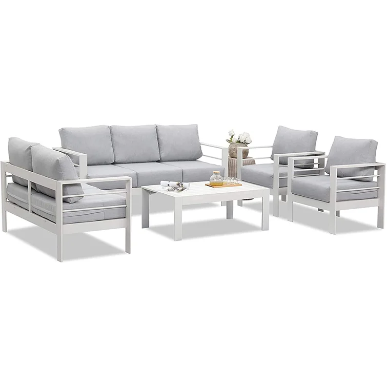 Brandtley Metal 7-Person Sofa Seating Group with Cushions